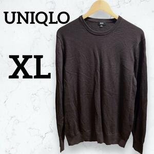 【UNIQLO】ユニクロ セーター(XL) 薄手セーター Uネック 色抜けあり