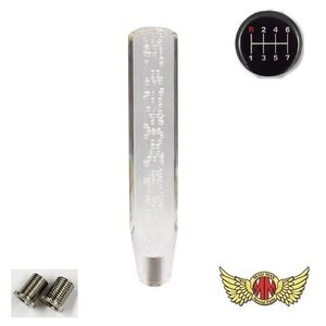 MADMAX トラック用品 クリスタル シフトノブ 泡 250mm クリア 日野 プロフィア用/変換アダプター付【送料800円】