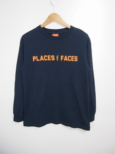 希少 Carrots×PLACES FACES Long Sleeve Tee プレイシーズ フェイシーズ キャロッツ ロングスリーブTシャツ カットソー 紺 S 626J