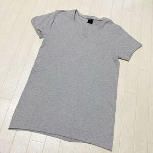 3928☆ wjk ダブルジェイケイ トップス 半袖Tシャツ VネックTシャツ カジュアル メンズ M グレー