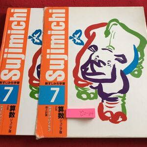 Y20-104 新すじみち学習 7 算数ジュニア版 2年 かずとけいさん3 箱付き サンマーク 1995年発行 表 グラフ 足し算 引き算 図で解く など