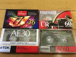 TDK maxell カセットテープ 未使用4本セット　AE、UR、UJ