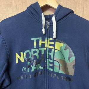 The North Face ノースフェイス 迷彩ロゴ ジップパーカー メンズXL