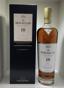 【22730】未開栓 The MACALLAN ザ・マッカラン 18年 2023 シェリーオークカスク シングルモルト 700ml 43％ 箱付 ウイスキー 自宅保管品