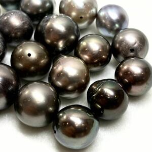 MAX13.5mm!!☆南洋黒蝶真珠おまとめ250.5ct☆U約50.1g 10.0-13.5mm パール 真珠 ジュエリー 裸石 宝石 丸玉 片穴 両穴 pearl jewelry ②