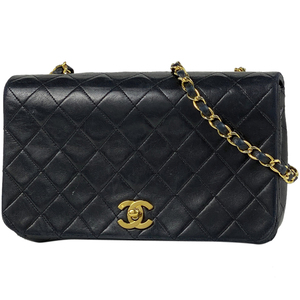 【在庫一掃】 シャネル CHANEL マトラッセ シングルフラップ チェーン ショルダーバッグ ココマーク レザー ブラック A03568