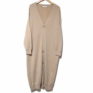 美品 20AW THE ROW ザロウ Armando cashmere cardigan カシミヤ100% Vネック ロング ニットカーディガン オーバーサイズ XSサイズ ベージュ