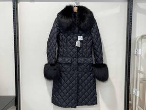 MONCLER モンクレール ファーダウンコート size:00 XS相当 720-093-49358-90 黒 ブラック フォックスファー ベルト欠品 レディース