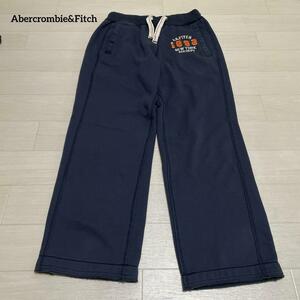 アバクロンビー&フィッチ　Abercrombie＆Fitch スウェットパンツ　新品タグ付き　裏起毛　ネイビー Lサイズ　裾切りっぱなし