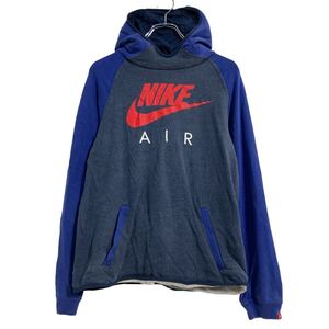 NIKE ロゴ スウェット パーカー キッズ XL ブルー グレー ナイキ プルオーバー 古着卸 アメリカ仕入 a608-5873