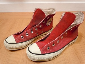 コンバース オールスター スエード 日本製 赤エンジ系 ハイカット 5-1/2 Hi CONVERSE ALLSTAR JAPAN MADE ビンテージ 中古★h