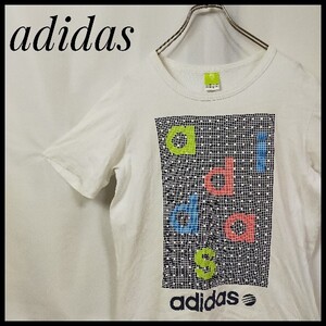 アディダス　半袖Ｔシャツ　ビッグプリント　グローブロゴ　ロゴＴ　クルーネック　ADIDASロゴ　デカロゴ　人気ブランド