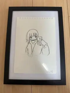 田中かえ　原画 サイン入り 額装済 イラストレーター