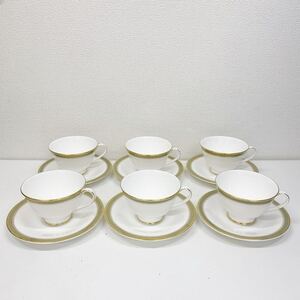 refle● ROYAL DOULTON ロイヤルダルトン　カップ&ソーサー　洋食器 6客　金彩　ボーンチャイナ 現状品