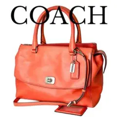 【美品☆】コーチ　COACH ハンドバッグ　2way レザー　ショルダー　ピンク