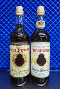 ブランデー２本セット DON PEDRO ドン・ペドロ 1000ml 38%/PRESIDENTE 940ml 38%←中の栓は問題ありません！写真にてご確認ください。