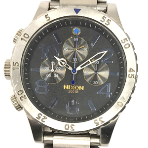 1円 ニクソン THE 48-20 CHRONO クォーツ 腕時計 デイト メンズ ブラック文字盤 ファッション小物 未稼働 NIXON