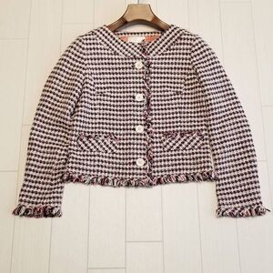 DB19★美品 WEAR ユナイテッドアローズ ジャケット 上着 レディース サイズM 裏地ピンク キュプラ100％ 綿60％