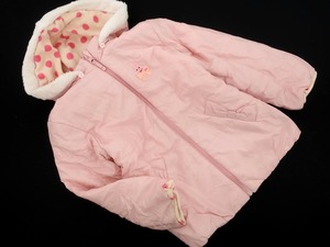 HOT BISCUITS ホットビスケッツ ミキハウス リバーシブル ドット 中綿 ジャケット 120cm ピンク ◇■ ☆ ekb1 子供服