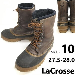 80s-90s/USA製/Vintage★LaCrosse/ラクロス★重厚本革/スノーブーツ【10/27.5-28.0/茶】インナー付き/winter/Boots/Shoes◆pWB120-5