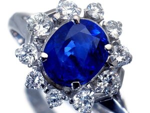 1円～【ジュエリー極】鑑付 大粒上質天然ロイヤルブルーサファイア2.00ct＆上質ダイヤ0.57ct 高級Pt850リング kitk9421ilml【送料無料】