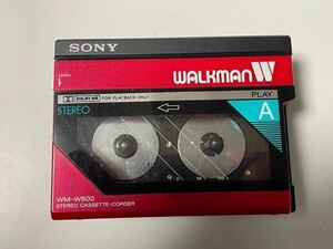 1154-5 美品 SONY ソニー WALKMAN ウォークマン WM-W800 ステレオカセットプレーヤー レッド 動作確認済み