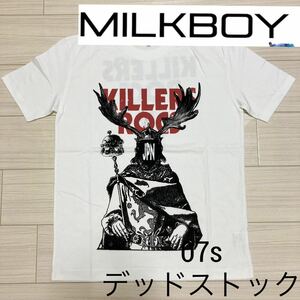 限定品 デッドストック◆MILKBOY◆きらきらアフロ KILLERS Tシャツ L 白 ホワイト 松嶋尚美さん コラボ ミルクボーイ 07s バンT バンドT