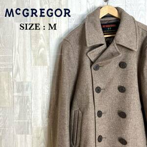 M3647 McGREGOR マックレガー　Pコート　Mサイズ　薄茶色　アウター　上着　羽織　日本製　メンズ　秋冬服　中綿ポリ　ピーコート