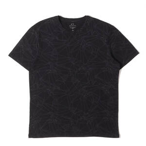 ARMANI EXCHANGE アルマーニエクスチェンジ Tシャツ サイズ:L REGULAR 23SS デジタル イーグル グラフィック Tシャツ ブラック