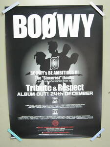 送無/匿名宅配/ ボウイ BOOWY Tribute & Respect ALBUM　告知 ポスター BOΦWY トリビュート＆リスペクト アルバム 氷室京介　布袋寅泰