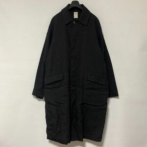 美品 ロンハーマン ワイド ビッグ シルエット ステンカラー コート L Ron Herman California coat カリフォルニア ブラック 黒