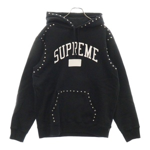 SUPREME シュプリーム 18AW Studded Hooded Sweatshirt スタッズ フーデットスウェットシャツ スウェットパーカー フーディー ブラック