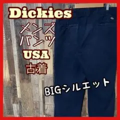 ディッキーズ XL 36 ネイビー ワーク メンズ ロゴ パンツ USA古着