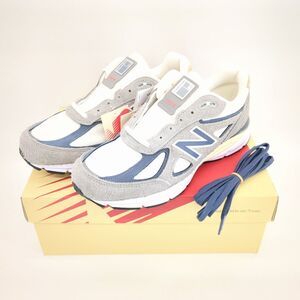 新品同様　ニューバランス　U990TA4　スニーカー　USA製　メンズ　ホワイト/グレー　28cm　箱付　NEW BALANCE　◆3111/藤枝インター店