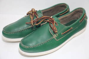 アレンエドモンズ　デッキシューズ革靴◆28.5-29cm◆US10.5D◆Maritime◆グリーン◆レザーモカシン◆Allen Edmonds◆USA購入◆S87