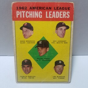 topps 1962 AMERICAN LEAGUE PITCHING LEADERS DICK DONOVANRAY HERBERTRALPH TERRYCAMILO PASCUAL ヴィンテージ 野球カード(検)大谷翔平 