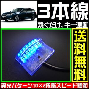 レガシィ ツーリングワゴンに■青,LEDスキャナー■3本線だけ ダミー セキュリティー★VARADのようにホーネットやCLIFFORDへも接続可能