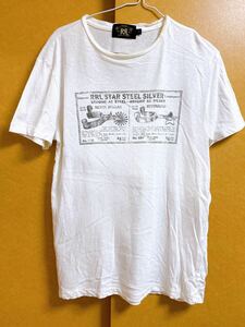 RRL ダブルアールエル ラルフローレン ロゴ プリント Tシャツ ホワイト系 Sサイズ