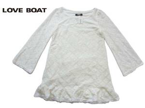 O★新品★LOVE BOAT★白レース長袖ミニワンピースＭ★定価\9240