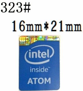 323# 4世代目【intel ATOM】エンブレムシール　■16*21mm■ 条件付き送料無料