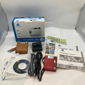 【4056】KONICA MINOLTA　コニカ ミノルタ　DiMAGE Xg コンパクト デジタルカメラ レッド ケース 付属 充電器付 ディマージュ 不動