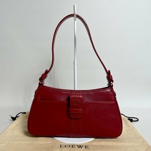 2404-146-1｜美品｜LOEWE ロエベ ハンドバッグ レザー レッド アナグラム 保存袋付き