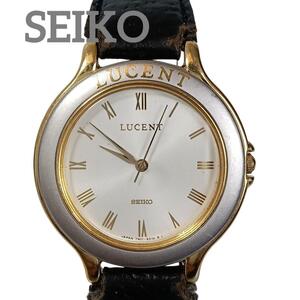 【即決 稼働 良品】1216-5 SEIKO セイコー ルーセント メンズ レディース 腕時計 稼働 金ゴールド色 7N01 6160