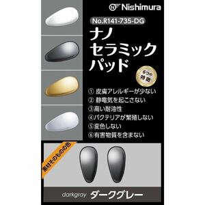 【送料無料！】ナノセラミックパッド ダークグレー メガネに交換 アレルギー対策 静電気防止 耐油性 変色防止 ネジ止め 鼻パット 素材色