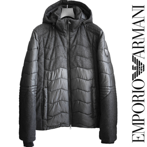 正規品 エンポリオアルマーニ EMPORIO ARMANI 中綿入り フーデッドダウンライダースブルゾン コート ジャケット ジョルジオアルマーニ