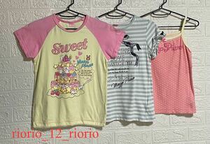 759　mezzopiano　メゾピアノ　女の子まとめ売り　Tシャツ2枚　タンクトップ　3枚セット　size150　