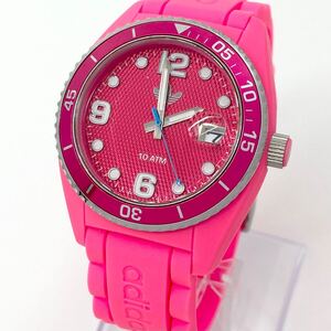 腕時計 メンズ レディース adidas クォーツ quartz デイト 回転ベゼル ピンク pink ADH6154 アディダス Watch Y2183