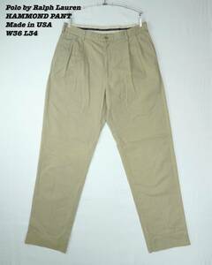 Polo by Ralph Lauren HAMMOND PANT Made in USA W36 L34 RL202341 ポロバイラルフローレン ハモンドパンツ アメリカ製 1990年代 チノパン