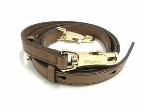 ■極美品■ Salvatore Ferragamo サルヴァトーレフェラガモ レザー バッグ用 ショルダーストラップ 斜め掛け ブラウン系 AG8650アZ