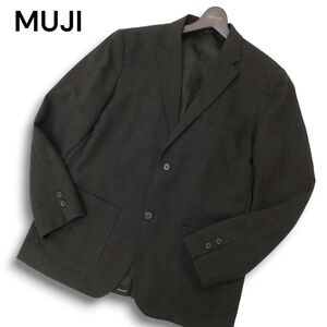 美品★ MUJI 無印良品 秋冬 総裏 ウール★ 2B テーラード ジャケット Sz.L　メンズ グレー　C4T08584_9#N